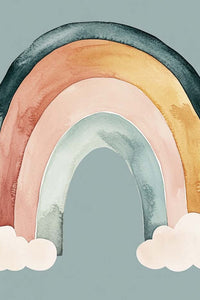 illustration aquarelle d'un arc en ciel couleurs douce et pastel