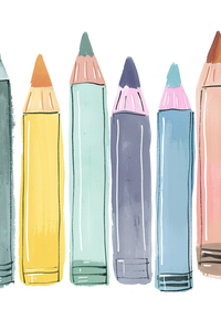 illustration pour enfant de crayon de couleurs