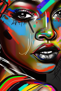 tableau decoration femme noire style street art graffiti