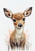 tableau mural avec beau cerf réconfortant mignon yeux doux rougissent pour enfant de couleur pastel sur un fond blanc