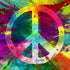 Tableau symbole hippie peace and love coloré