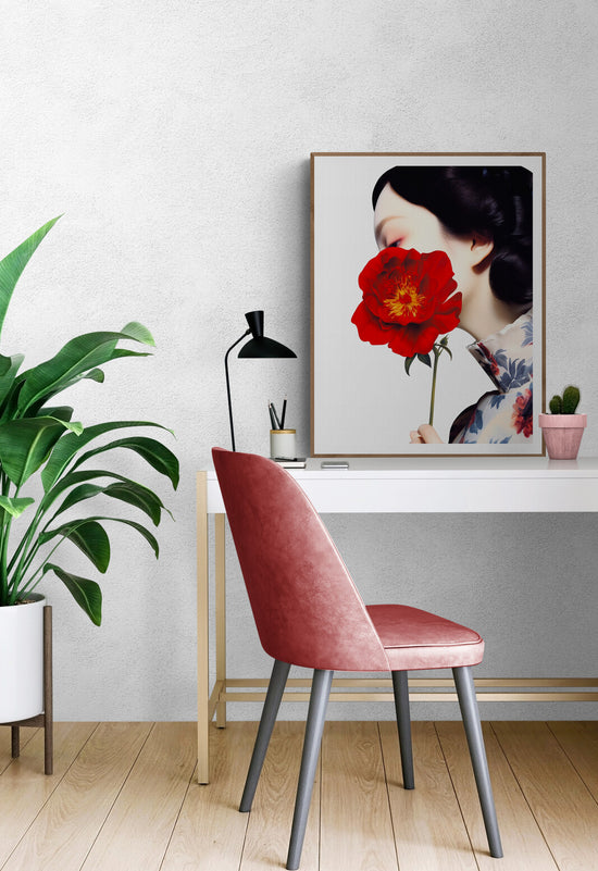 tableaux deco mural dans un pose sur un bureau 