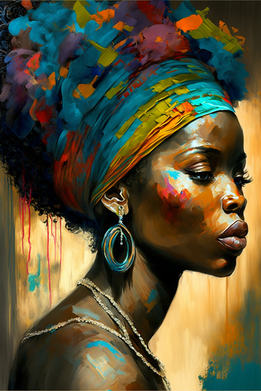 Tableau africain : femme noire