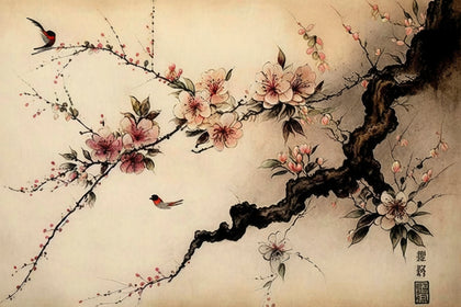 Tableau Japonais Nature Cerisier Sakura