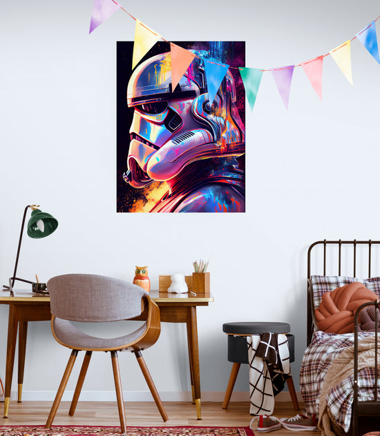 tableau de décoration stormtrooper, portrait en gros plan pour chambre ado