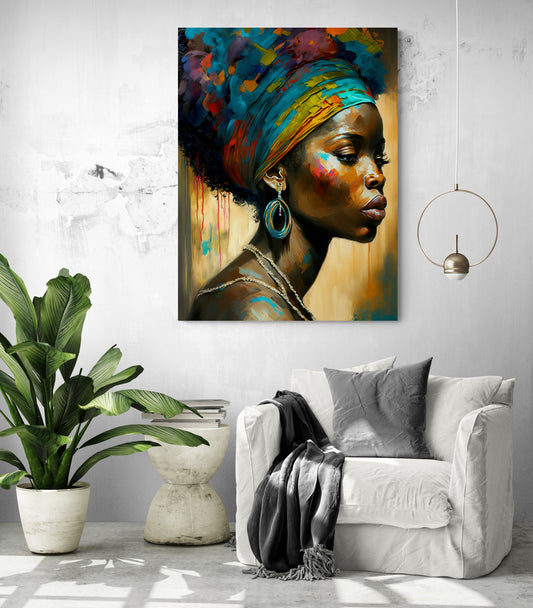Tableau Street Art Femme Africaine