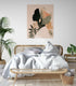 tableau pour chambre, boho chic, couleurs douces, femme africaines, formes organiques