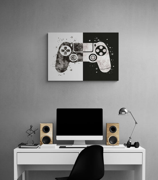 un tableau de gaming avec une manette de console pour jeux video